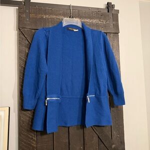 Ivanka Trump Blue Open Front Sweater